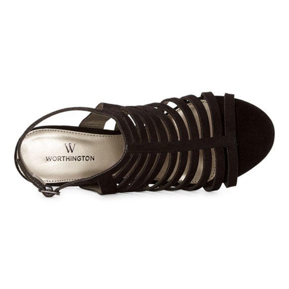 Worthington Women's Loomer Open Toe Black Heels - Picture 4 of 4